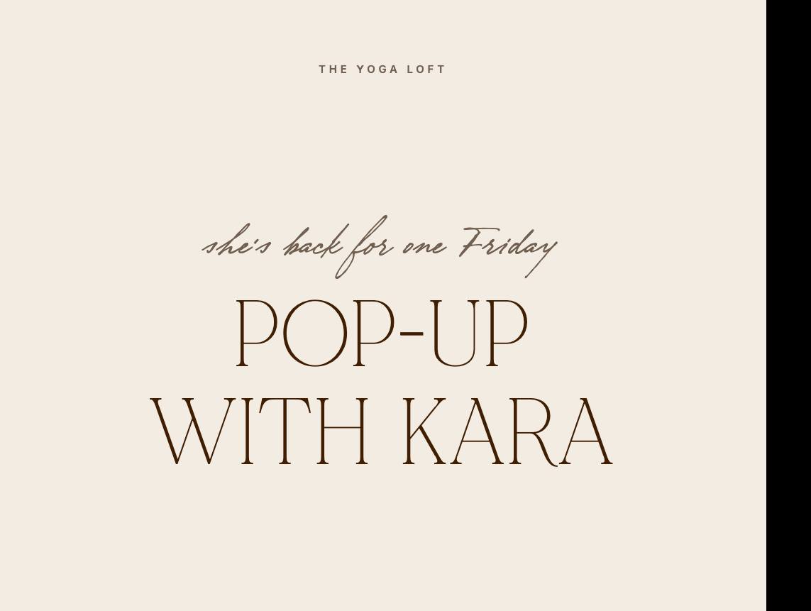 Pop-up with Kara